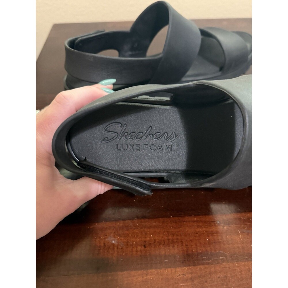 Skechers Women's Foamies Arch Fit Footsteps Day Dream Sandals Black Size 11 - Picture 7 of 11